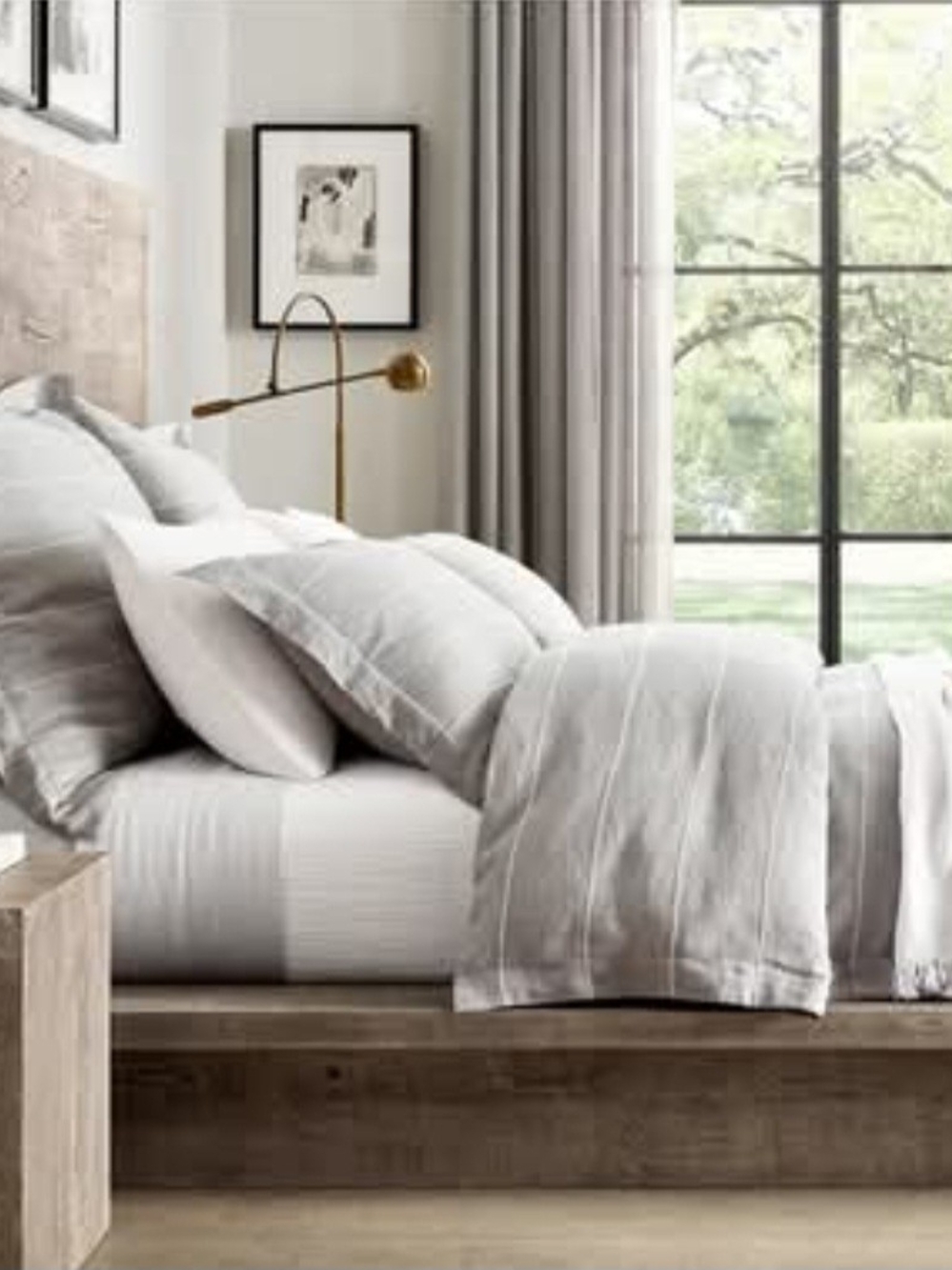 Restoration Hardware Linen Duvet Cover Cal King Gray